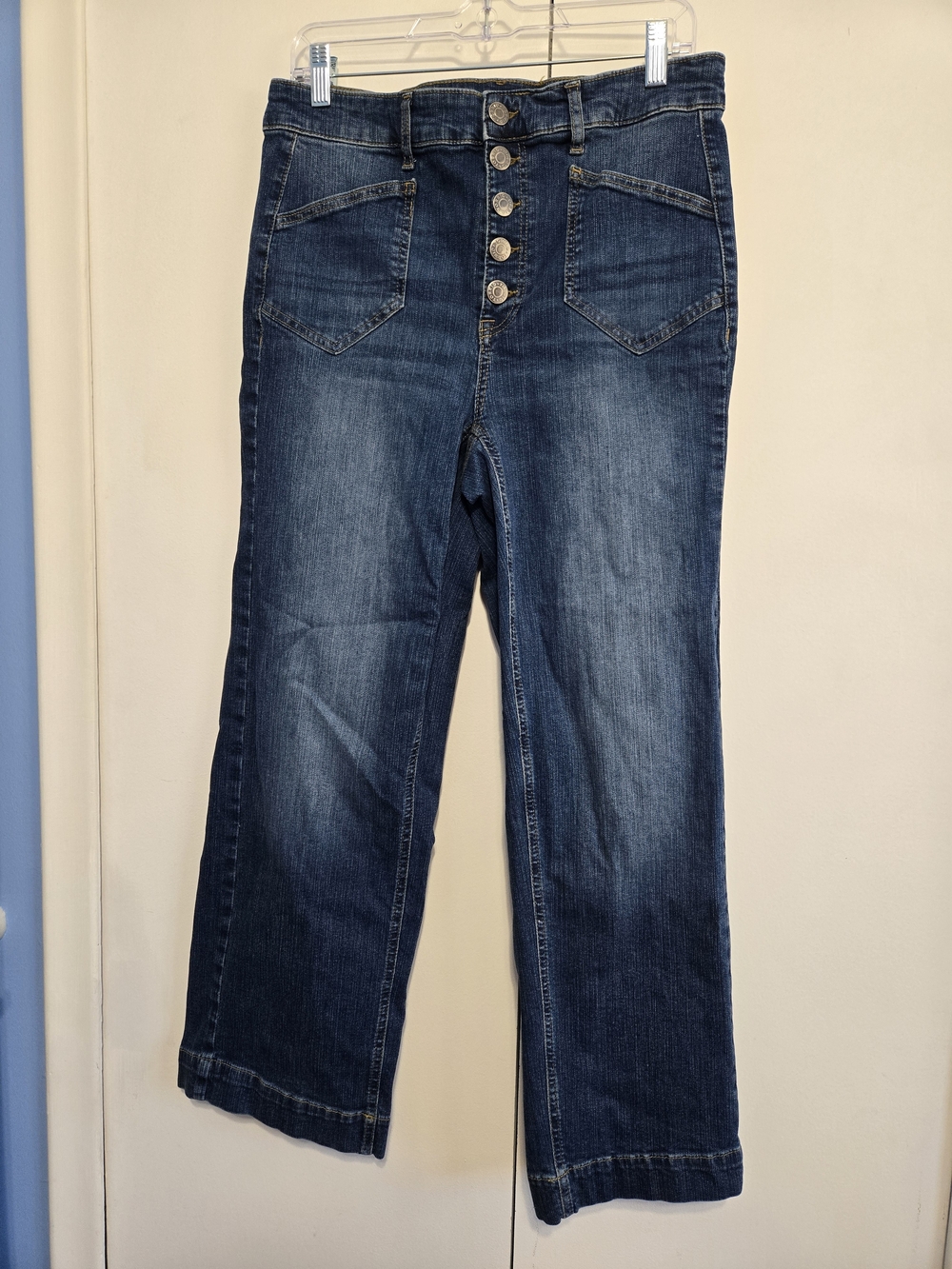 Torrid High Rise Wide Leg Button Fly Jeans Vintage Stretch 10R